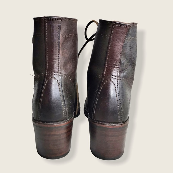 Frye Sabrina 6G Brown Suede Combat Ankle Booties - Picture 12 of 15